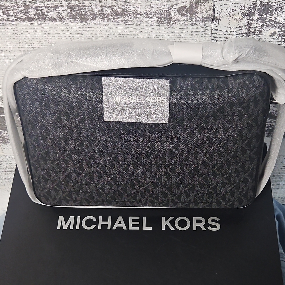 Michael Kors Black Monogram Crossbody Bag